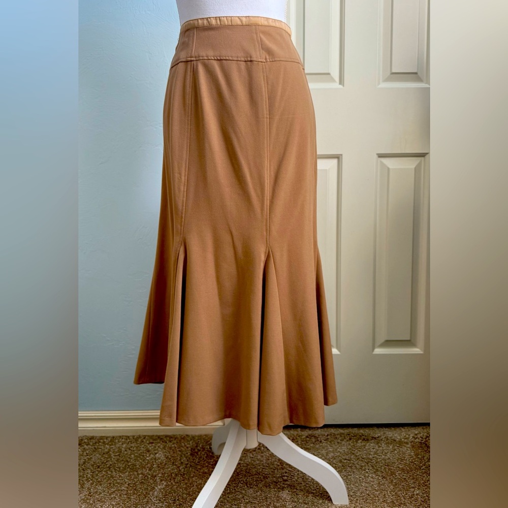 Zac & Rachel Tan Trumpet Midi Skirt for Work